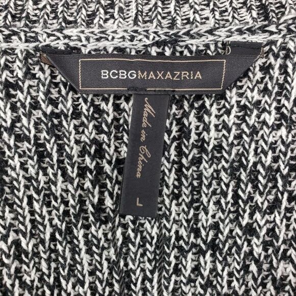 BCBGMaxAzria Sweater Woman Size L Black Combo Long Sleeve V Neck Pulover - Picture 4 of 11